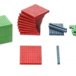 Mathematischer Würfel in Montessori-Farben