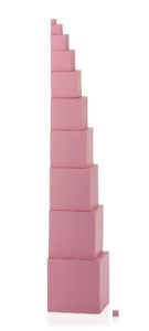 Montessori Rosa Turm aus Holz