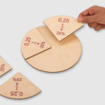 Bruchrechenkreise aus Holz, Montessori-Material um Brüche zu verstehen