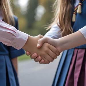Handschlag 2er Montessori-Schüler